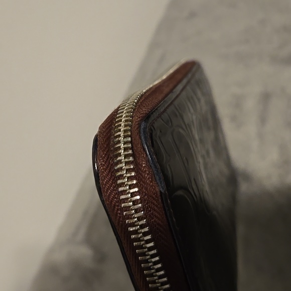 Dior Burgundy Patent Leather Embossed Wallet - Picture 12 of 13